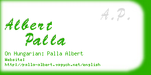 albert palla business card